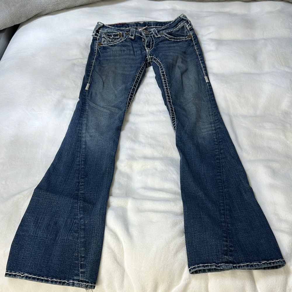 Vintage and Classic True Religion Blue White Rope Jeans